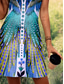 tanie Sukienki boho-Damskie Sukienka mini Sukienka A line Letnie sukienki Sukienka z odkrytymi ramionami Bohema Urlop Zabytkowe Codzienny Luźna Kwiaty Graficzny Tropikalny Bez rękawów Dekolt w kształcie litery U