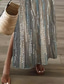 abordables Art &amp; Design Robes-Femmes Robe maxi Robe d&#039;Été Robe trapèze Vacances Occasionnel Sortir Plage Coupe régulière Fleuri Graphique Manche Courte Col en V Bleu Vert Printemps Automne