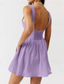 cheap Cocktail Dress-Women&#039;s Mini Dress Summer Dress Slip Dress Fashion Outdoor Daily Weekend Regular Fit Plain Sleeveless Square Neck Black Dark Green Light Purple Grey Summer
