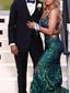 cheap Prom Dresses-Mermaid / Trumpet Prom Dresses Elegant Dress Formal Wedding Floor Length Sleeveless Spaghetti Strap Sequined with Embroidery