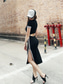 cheap T shirt Dresses-Women&#039;s Midi Dress Cheongsam Dress Fashion Daily Date Regular Fit Line Short Sleeve Crew Neck Black Summer Spring Fall