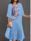 voordelige Bloemenjurk-Dames Afstudeerjurk Mini Jurk Jurk Set A-lijn Jurk Vakantie Casual Bloemen Grafische Print Halve Mouw Ronde Hals Dagelijks Roze Blauw Groen Zomer Lente Loose Fit