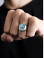 cheap Men's Jewelry-Men's square streamer shell stainless steel ring, gold and silver, fashionable and individual, suitable for daily vacation wear and casual gatherings