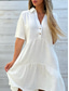 cheap White Casual Dresses-Women&#039;s Mini Dress Petite Dress White Dress Shirt Dress Casual Dress Summer Dress Fashion Classic Modern Daily Weekend Regular Fit Plain Half Sleeve Shirt Collar Black White Red Blue Summer