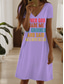 abordables Humour et Citations Robe-Femmes Mini Robe Robe T-Shirt Robe trapèze Robe d&#039;été Occasionnel Quotidien Date Coupe régulière Graphique Lettre Manche Courte Col en V Noir Blanche Bleu Violet Été