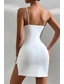 cheap White Graduation Dresses-Women&#039;s Mini Dress White Dress Graduation Dress Sexy Dress Slip Dress Fashion Mature Graduation Date Going out Regular Fit Plain Sleeveless Spaghetti Strap White Summer