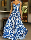 cheap Elegant Floral Dresses-Women&#039;s Long Dress Maxi Dress Party Dress Cocktail Dress Elegant Fashion Party Tea Party Weekend Regular Fit Flower Sleeveless Spaghetti Strap Blue Summer