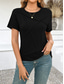 cheap Plain tee-Women&#039;s T Shirt Solid Color Plain Fashion Modern Casual Short Sleeve Crew Neck Regular Tops Daily Weekend Black Pink Brown Gray Summer