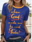 ieftine Umor &amp; Citate tricou-Pentru femei Tricou Grafic Scrisă Casual Manșon scurt Rotund Topuri obișnuite Zilnic Sfârșit de săptămână Imprimeu Negru Bleumarin Albastru piscină Trifoi Vară Primăvară
