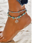 Недорогие Женский браслет-Браслет на щиколотку с подвеской в виде морской звезды и черепахи в стиле бохо – многослойный браслет на щиколотку из бисера ручной работы, бижутерия для женщин и девушек в стиле пляжного серфинга, аксессуар для ног на летний отдых