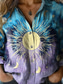 economico Top d&#039;Arte e Design per Donne-Per donna Camicia Grafico Stella Casual Manica Lunga Colletto a Camicia Top Regolari Lavoro Quotidiano Bottoni Stampato Blu Primavera Autunno Inverno