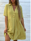 cheap White Casual Dresses-Women&#039;s Mini Dress Petite Dress White Dress Shirt Dress Casual Dress Summer Dress Fashion Classic Modern Daily Weekend Regular Fit Plain Half Sleeve Shirt Collar Black White Red Blue Summer