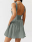 cheap Cocktail Dress-Women&#039;s Mini Dress Summer Dress Slip Dress Fashion Outdoor Daily Weekend Regular Fit Plain Sleeveless Square Neck Black Dark Green Light Purple Grey Summer
