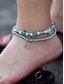 Недорогие Женский браслет-Браслет на щиколотку с подвеской в виде морской звезды и черепахи в стиле бохо – многослойный браслет на щиколотку из бисера ручной работы, бижутерия для женщин и девушек в стиле пляжного серфинга, аксессуар для ног на летний отдых