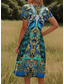 economico Abiti Boho-Abito Mini Femminile A Line Abito T Shirt Abito Tee Abito Estivo Vacanza Boho Spiaggia Vacanza Casual Regolare Fit Geometrico Paisley Maniche Corte Collo a Girocollo Zaffiro Estate