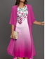 economico Abito Floreale-Vestito Midi per laurea da donna 2 Pezzi Set Vestito A Linea Cocktail Semi formale Stampa grafica floreale Maniche metà Collo a giro tondo Formale Ospite di nozze Blu Viola Fucsia Estate Primavera