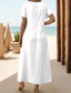 preiswerte Blumenkleider-Damen Maxikleid Sommerkleid A Linie Kleid Urlaub Lässig Strand Party Ausgehen Normale Passform Blumen Grafik Kurzarm V Ausschnitt Hellrosa Weiß Rosa Frühling Herbst