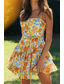 cheap Casual Floral Dresses-Women&#039;s Mini Dress Graduation Dress Floral Dress Print Dress Modern Outdoor Vacation Weekend Regular Fit Flower Sleeveless Spaghetti Strap Orange Summer