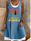 billiga Humor och citat klänningar-Kvinnors GOD Mini Klänning T-Shirt Klänning Tee Klänning Sundress A-Linjeklänning Fit And Flare Klänning Semester Avslappnad Strand Dagligt Löst Passform Bokstäver Ärmös U-Hals Ljusgrön Blå Ljusgrå