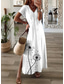 preiswerte Blumenkleider-Damen Maxikleid Sommerkleid A Linie Kleid Urlaub Lässig Strand Party Ausgehen Normale Passform Blumen Grafik Kurzarm V Ausschnitt Hellrosa Weiß Rosa Frühling Herbst
