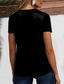 ieftine Umor &amp; Citate tricou-Pentru femei Tricou Grafic Scrisă Stilat Casual Manșon scurt Rotund Topuri obișnuite Zilnic Sfârșit de săptămână Imprimeu Negru Vară Primăvară