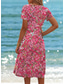 preiswerte Blumenkleid-Damen Mini Kleid A-Linie Kleid T-Shirt Kleid Tee Kleid Sommer Kleid Lässig Urlaub Täglicher Strand Regulärer Schnitt Floral Grafik Kurzarm Rundhalsausschnitt Rot Sommer
