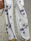 voordelige Blousepakken voor dames-Dames 2-delige basis neon  felle shirt blouse 3/4 lengte mouw V-hals ombre bloemenprint casual wit zomer reguliere pasvorm