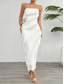 cheap White Casual Dresses-Women&#039;s Long Dress Maxi Dress White Dress Prom Dress Party Dress Cocktail Dress Fashion Modern Festival Dress Wedding Party Special Occasion Regular Fit Plain Sleeveless Strapless White Pink Blue