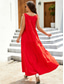 abordables Robe Simple-Femmes Robe Longue Maxi Robe Robe Décontractée Mode Classique Vacances Quotidien Fête Coupe Ample Uni Couleur Unie Sans manches Col ras du cou Rouge Vert Été