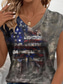 cheap Independence Day Top-Women&#039;s Patriotic  Camisole Tank Top Graphic Flag Stylish Casual Sleeveless V Neck Regular Tops Daily Print Gray Summer