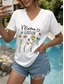 cheap Mother&#039;s Day Top-Mother&#039;s Day Women&#039;s T Shirt Floral Graphic Butterfly Casual Short Sleeve V Neck Regular Tops Daily Weekend Print White Yellow Dusty Rose Dusty Blue Summer Spring