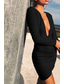 ieftine Rochii de absolvire-Pentru femei Rochie Mini Rochie albă Rochie de absolvire Bodycon Modă Modern În aer liber Zi de Naștere Absolvire Fit regulat Simplu Manșon Lung V Adânc Negru Alb Roșu-aprins Vară