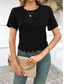 cheap Plain tee-Women&#039;s T Shirt Solid Color Plain Fashion Modern Casual Short Sleeve Crew Neck Regular Tops Daily Weekend Black Pink Brown Gray Summer