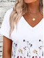 voordelige Bloementhee-Dames T-shirt Ombre Bloemig Grafisch Casual Korte mouw V-hals Normale tops Dagelijks Afdrukken Wit Zomer Lente