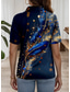 cheap Art&amp;Design Tops-Women&#039;s Shirt Graphic Daily Stylish Short Sleeve Shirt Collar Regular Tops Daily Navy Blue Summer Spring