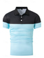 cheap Men&#039;s Classic Polo-Men&#039;s Golf Shirt Golf Polos Shirts Work Business Lapel Short Sleeve Modern Comfortable Color Block Patchwork Buttons Summer Spring Regular Fit Wine Pinky Yellow Blue Green Light Sky Blue Golf Shirt