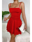 ieftine Rochii de absolvire-Pentru femei Rochie Mini Rochie albă Rochie de absolvire Rochie Slip Modă Zi de Naștere Absolvire Dată Fit regulat Simplu Fără manșon Bretele Spagheti Negru Alb Galben Roșu-aprins Vară