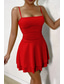 ieftine Rochii de absolvire-Pentru femei Rochie Mini Rochie albă Rochie de absolvire Rochie Slip Modă Zi de Naștere Absolvire Dată Fit regulat Simplu Fără manșon Bretele Spagheti Negru Alb Galben Roșu-aprins Vară