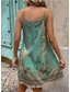 tanie Sukienka boho-Damskie Sukienka mini Sukienka A line Letnie sukienki Sukienka na ramiączkach Sukienka z odkrytymi ramionami Urlop Codzienny Urlop Codzienny Regularny Kwiaty Graficzny Bez rękawów W serek Zielony Lato