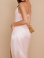 baratos Vestidos de Formatura-Mulheres Minivestido Vestido branco Vestido de formatura Vestido de decote Moda Moderno Aniversário Graduação Encontro Normal Tecido Sem Manga Com Alças Finas Rosa Claro Preto Branco Rosa Verão