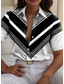 cheap Stripe&amp;Geometric Tops-Women&#039;s Shirt Long Sleeve Button Down Blouse Graphic Geometric Striped Daily Stylish Short Sleeve Shirt Collar Regular Tops Daily Black Summer Spring