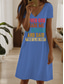 abordables Humour et Citations Robe-Femmes Mini Robe Robe T-Shirt Robe trapèze Robe d&#039;été Occasionnel Quotidien Date Coupe régulière Graphique Lettre Manche Courte Col en V Noir Blanche Bleu Violet Été