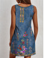 cheap Boho Dress-Women's Mini Dress Casual Dress Petite Dress Sundress Summer Dress Casual Vacation Daily Holiday Regular Fit Floral Graphic Bohemian Sleeveless V Neck Red Blue Purple Green Summer Spring
