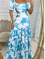 ieftine Rochii cu Imprimeu-Pentru femei Rochii Midi Rochie Boho cu maneca lunga Elegant Stilat Sexy Supradimensionat Floral Manșon scurt De Pe Umăr Vernil Albastru piscină Portocaliu Trifoi Vară Primăvară