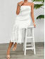 cheap White Casual Dresses-Women&#039;s Long Dress Maxi Dress White Dress Prom Dress Party Dress Cocktail Dress Fashion Modern Festival Dress Wedding Party Special Occasion Regular Fit Plain Sleeveless Strapless White Pink Blue