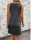preiswerte Humor &amp; Zitate Kleid-Damen God Minikleid A-Linien-Kleid Sommerkleid Schulterfreies Kleid Urlaub Casual Daily Loose Fit Grafik Buchstabe Ärmellos U-Ausschnitt Schwarz Grau Sommer