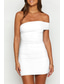 abordables Robes de Diplôme-Femmes Mini Robe Robe Blanche Robe de remise des diplômes Robe de bal Moulant Mode Mature Remise des Diplômes Date Sortir Coupe régulière Uni Sans manches Une Épaule Noir Blanche Bleu clair Été