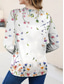 cheap Floral tee-Women&#039;s T Shirt Ombre Floral Elegant Casual Long Sleeve Crew Neck Regular Tops Daily Going out Beach Wear Print White Summer Spring