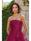 cheap Cocktail Dresses-A-Line Cocktail Dresses Elegant Dress Formal Wedding Tea Length Sleeveless Off Shoulder Organza with Pleats Ruffles