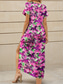 cheap kentucky Dress-Kentucky Derby Women's Maxi Dress Sundress Casual Dress A Line Dress Summer Dress Vacation Casual Daily Vacation Regular Fit Ombre Graphic Animal Short Sleeve V Neck Pink Summer Spring